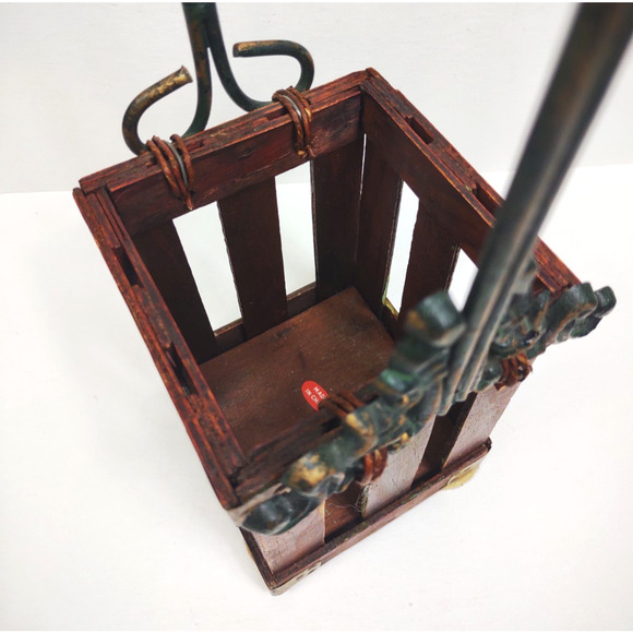 Vintage Wood Metal Decorative Wine Carrier Caddy Ivy Rustic Farm Country 14"x5" - Picture 10 of 10